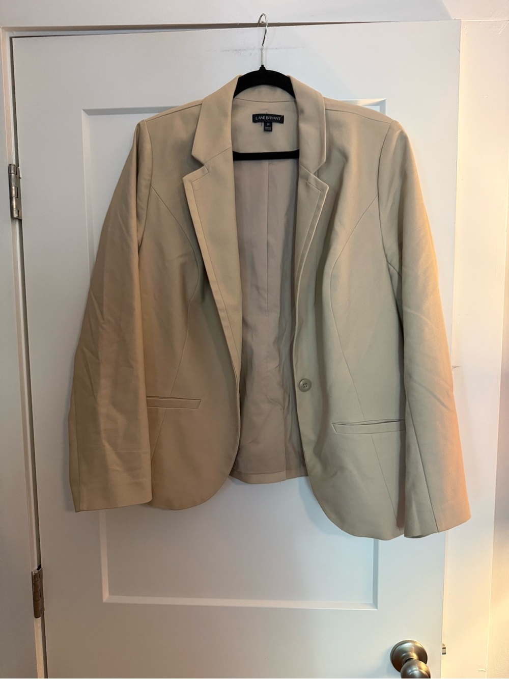 Lane Bryant Size 20 Beige Tan Blazer One Button Tailored Plus Size Career